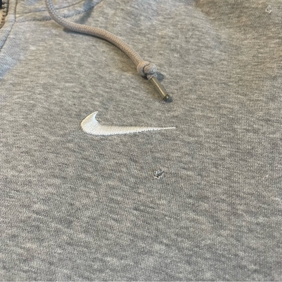 Nike Hoodie Mens Small Gray Full Zip Swoosh Embroidered Logo Athletic Jacket - Picture 9 of 9